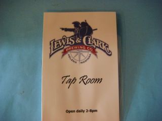 Beer List Menu: Lewis & Clark Brewing Company Tap Room Beer List Montana Brewery