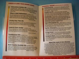 BEER LIST Menu: Lewis & Clark Brewing Company Tap Room Beer List Montana Brewery 2