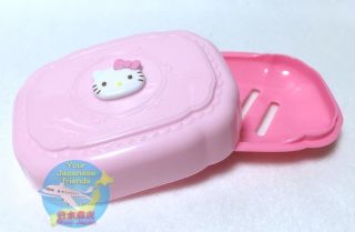 Sanrio Hello Kitty Kawaii Cute Soap Dish Box Case With Lid Plastic Airmail Japan
