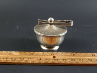 Vintage Web Sterling Silver Covered Sacharine Sugar Salt Box With Lid And Tongs