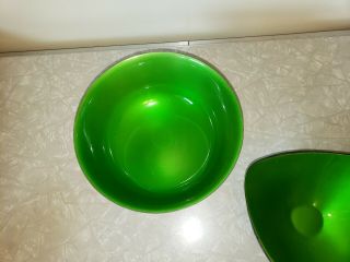 Reed & Barton 1120 & 241 Vtg Enamel Green bowls 3