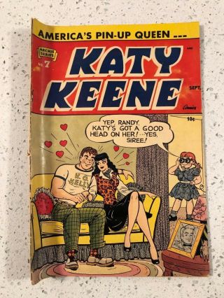 Katy Keene 7 1952 Golden Age Comic Book Rare Archie Series