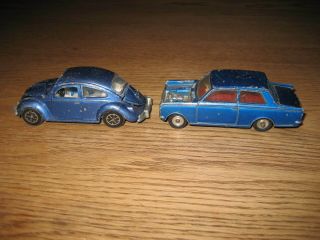Dinky Toys - Made In England - Volkswagen De Luxe,  Vauxhall Viva - 1960s.