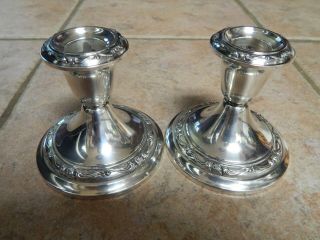 Gorham Rondo Console Sterling Silver Candlestick Pair