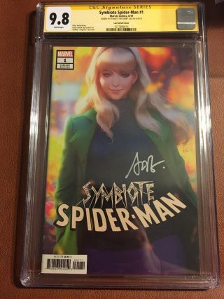 Symbiote Spider - Man 1 Cgc Ss 9.  8 Signed By Stanley Artgerm Lau