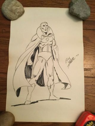 The Vision (avengers) George Perez Art Sketch Signed 1977 11x17