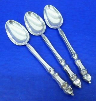 3 - Towle Carpenter Hall Sterling Silver Flatware 6 3/8 " Teaspoons Multi Sided