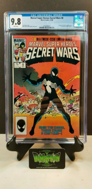 Marvel Heroes Secret Wars 8 Cgc 9.  8 Origin Of Black Suit W Pgs Venom Zeck