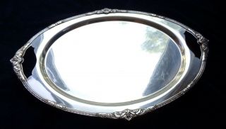 International 1847 Rogers Bros Marquise 16 " Footed Oval Serving Tray 009111