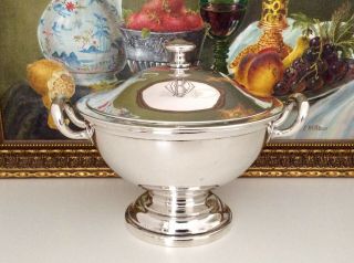 Rare 19th C.  German Silver Plated Hotelware Footed Lidded Tureen Bohrmann C1895