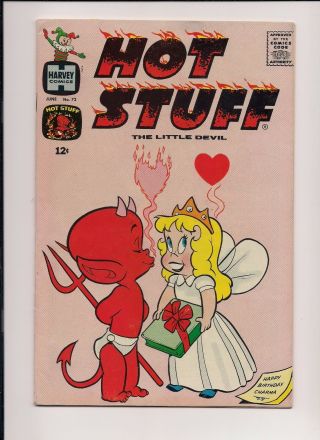Hot Stuff 72 1966 Harvey Angel Devil,  Good V.  Evil Cute Romance Cover,  Fine 6.  0