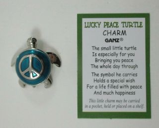 R Turquoise Blue Lucky Peace Sea Turtle Pocket Charm Figurine