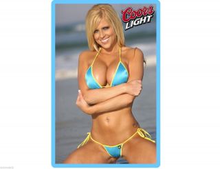 Coors Light Beer Girl In Light Blue Bikini Refrigerator / Tool Box Magnet