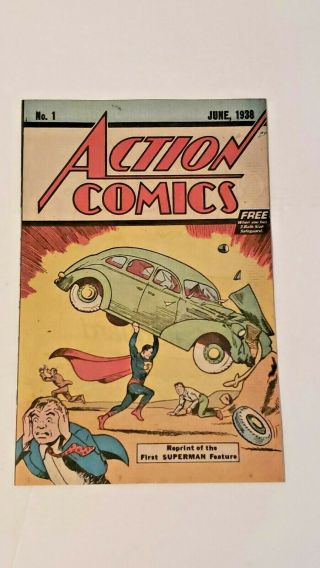 Superman Action Comics 1 Safeguard 1976 1st Reprint Dc Comics Vf,