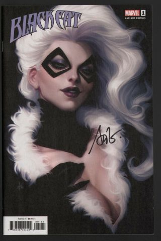 Black Cat 1 Signed Stanley Artgerm Lau Marvel Variant Cover Art / Spiderman