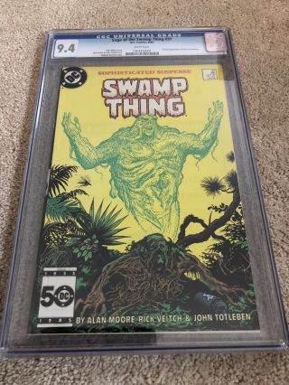 Saga Of Swamp Thing 37 Cgc 9.  4 Dc Comics Hellblazer