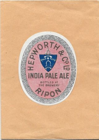 Old Vintage Beer Label Hepworth & Co.  Ltd India Pale Ale Brewery Ripon