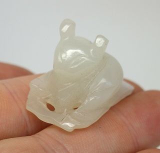Fine Antique Chinese Jade Carving Of Seated Cat