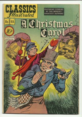 Classics Illustrated 53 A Christmas Carol By Dickens (hrn 53) 1st & Only Vf