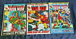 Sharp 1972 Marvel Invincible Iron Man 3 Comic Book 50 51 52 1st Raga