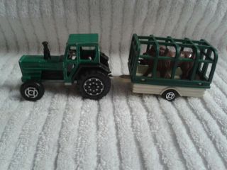 Vintage Majorette Tractor And Trailer With Lion Cage