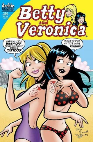 DAN PARENT SIGNED 2012 SEXY BETTY & VERONICA IN BATHING SUITS ORIG.  COVER ART 2