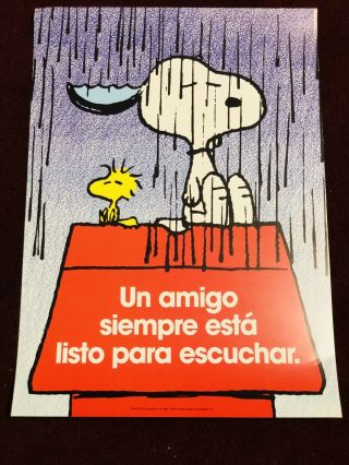 Peanuts Snoopy Vintage Argus Spanish Poster 13x19 Un Amigo