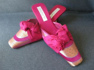 Olivia Rose Tal York Silk Slip On Heels Shoes Size 8