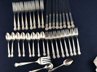 Vintage Old Company Silver Plated Flatware Service For 8,  Signature C.  1950