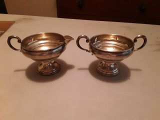 Vintage Sterling Creamer And Sugar Bowl Weighted 163 Grams Scrap