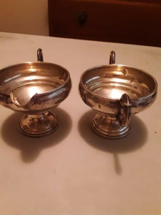 Vintage STERLING CREAMER AND SUGAR BOWL Weighted 163 Grams Scrap 4
