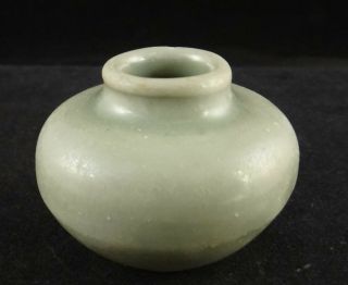 Chinese Celadon Porcelain Miniature Green Glazed Vase /pot.  C.  14th/15th C.  1 5/8 "