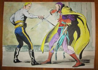 Flash Gordon Vs Ming The Merciless Painting Watercolor Alex Toth?