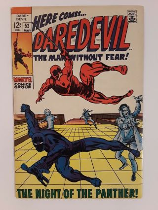 Daredevil 52 (f/vf 7.  0) 1969 Black Panther Cover & Appearance; Barry Smith Art