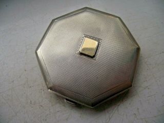 Antique 1939 Sterling Silver Hallmarked Compact With Mirror 95.  8g