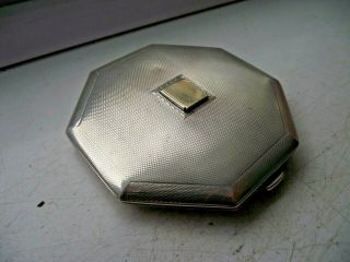 ANTIQUE 1939 STERLING SILVER HALLMARKED COMPACT WITH MIRROR 95.  8g 2