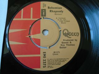 QUEEN FREDDIE MERCURY - BOHEMIAN RHAPSODY 1975 UK EMI 2375 EX 2