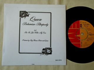 QUEEN FREDDIE MERCURY - BOHEMIAN RHAPSODY 1975 UK EMI 2375 EX 3
