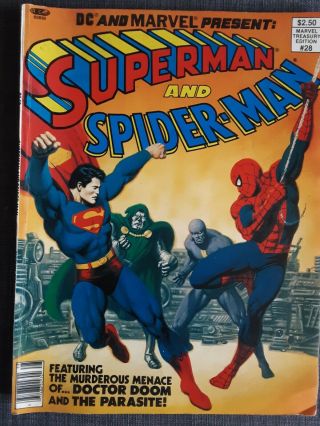 Superman And Spider - Man 28 - Marvel Treasury Edition 28 Vf (7.  5)