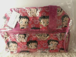 Betty Boop Tote Bag Pink Heart Canvas Duffel Travel Carry On Purse Diaper