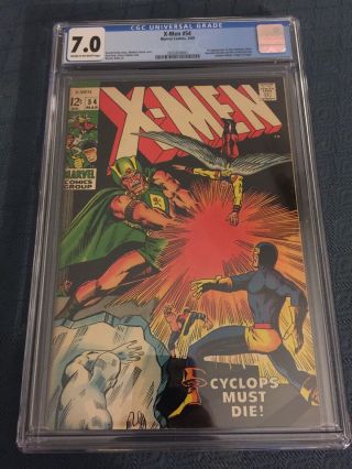 X - Men 54 - Cgc 7.  0 - 1st Appearance Of Alex Summers And The Living Pharaoh