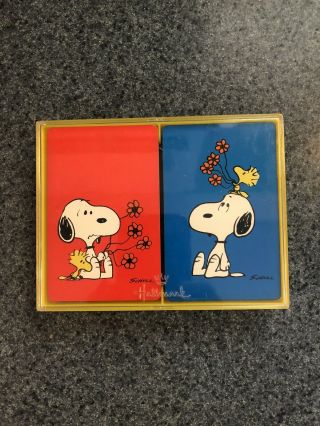 Vintage Snoopy Woodstock Peanuts Hallmark Playing Cards Set Party Complete