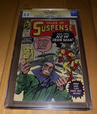 Cgc Ss 2.  5 Tales Of Suspense 48 Ironman Armor Signed By Stan Lee