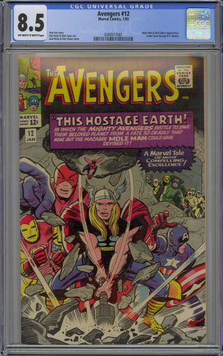 Avengers 12 Cgc 8.  5 - Off - White To White Pages