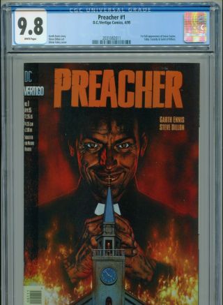 1995 Dc Vertigo Preacher 1 1st Full Appearance Jesse Custer Cgc 9.  8 White Box3