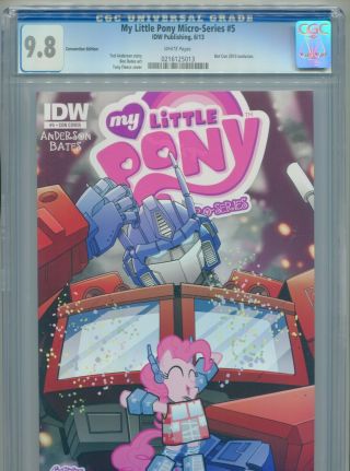 2013 Idw My Little Pony Micro - Series 5 Transformers Botcon Variant Cgc 9.  8 Box2