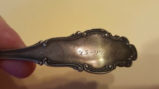 AWESOME 1899 CHRISTMAS RISQUE SEMI - NUDE LADY STERLING SILVER SPOON 3