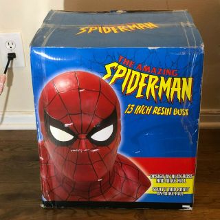 DYNAMIC FORCES SPIDER - MAN LIFE SIZE BUST HEAD BY ALEX ROSS STATUE MARVEL 9