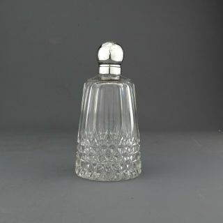 Antique Victorian Solid Sterling Silver And Cut Glass Scent Bottle.  London 1887.