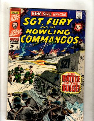 Sgt.  Fury King Size Special 4 Vg Marvel Comic Book Ww2 Nazis Hitler Fm5